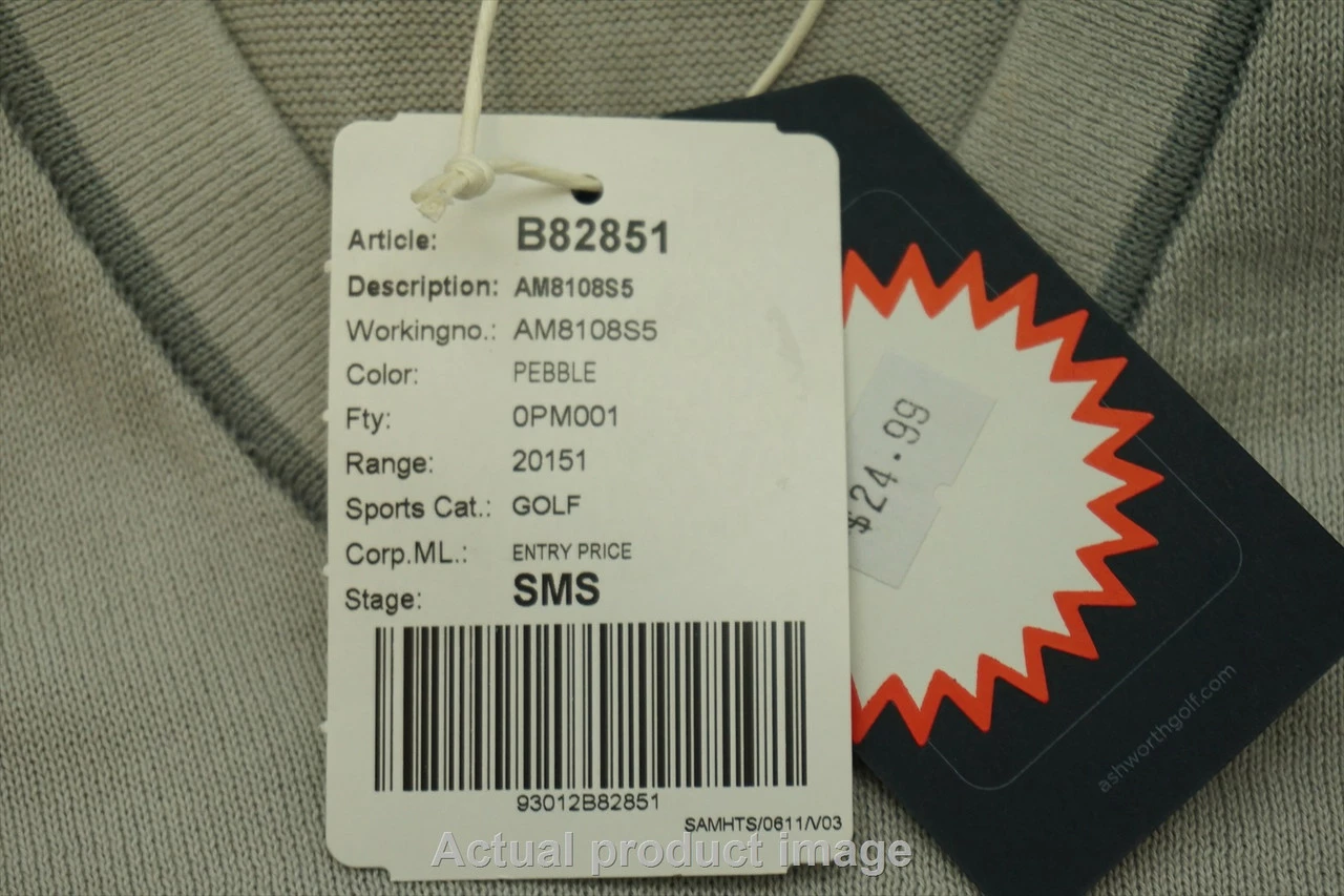 NEW Ashworth Golf Outerwear Pullover Mens Medium Grey Golf Outerwear' 201E - Image 5