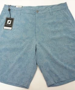 New FootJoy Golf Batik Print Shorts Mens Size 34 Blue Grey Regular 467B