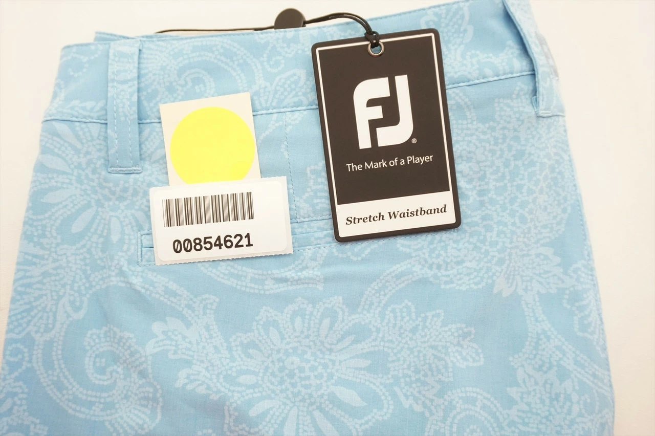 New FootJoy Golf Batik Print Shorts Mens Size 34 Light Blue Regular 467B - Image 5