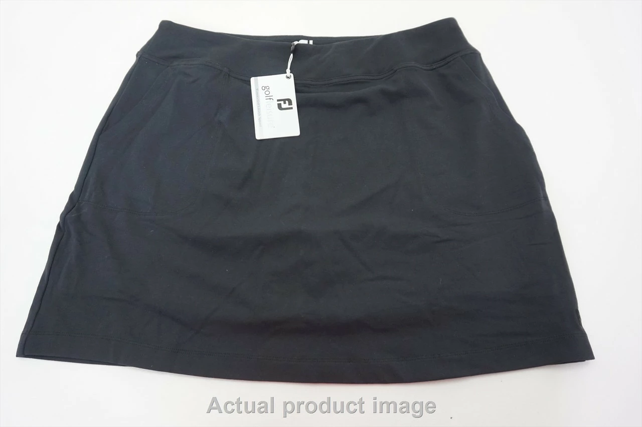 New FootJoy Golf Performance Knit Skort Skirt Womens Size XL Black 473A 00856460