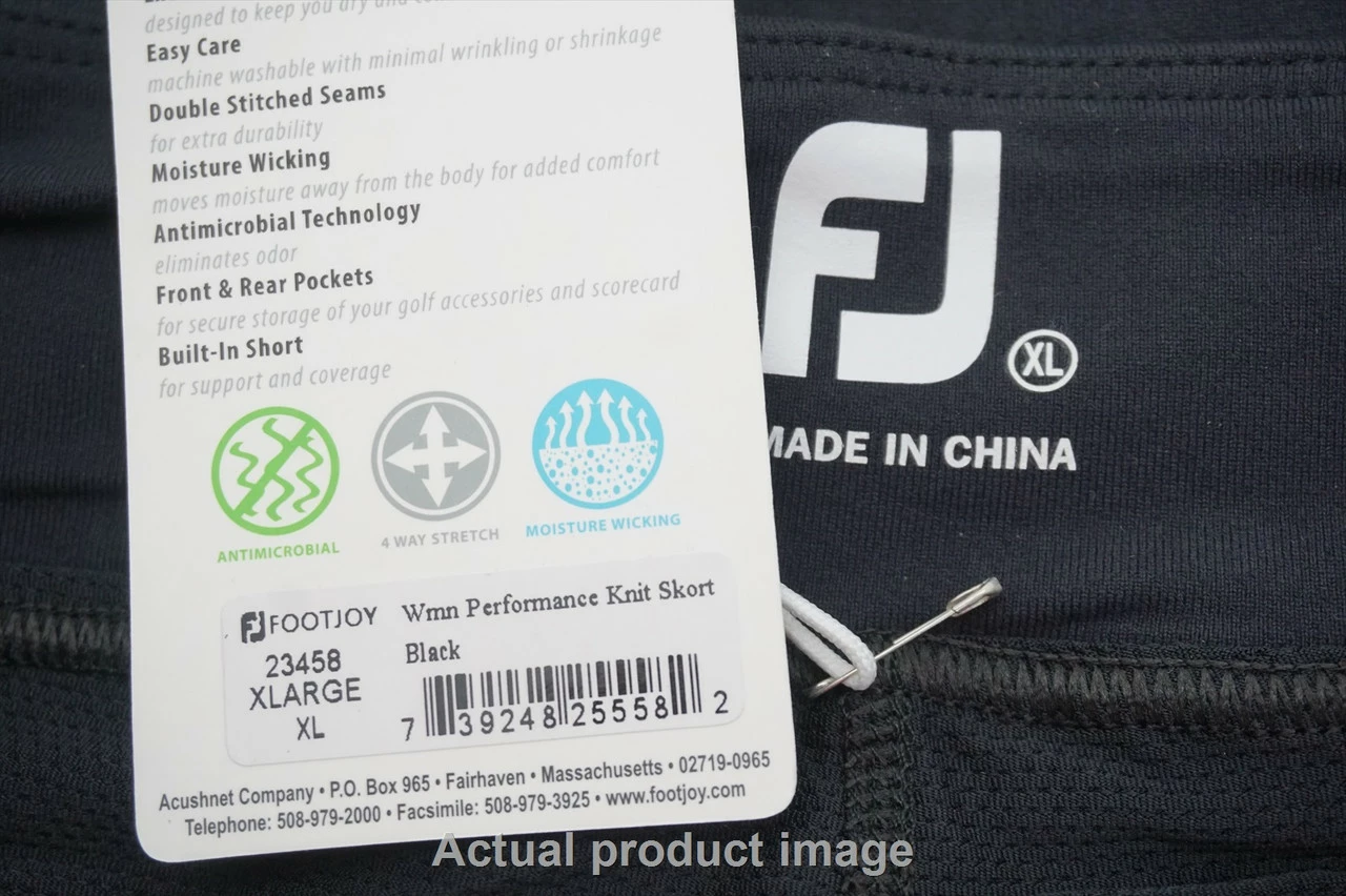New FootJoy Golf Performance Knit Skort Skirt Womens Size XL Black 473A 00856460 - Image 2