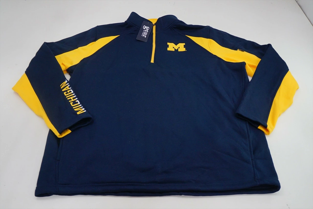 New Gear Golf Michigan W/Logo Sweater Mens Size XL Navy/Yellow 493C 00861659