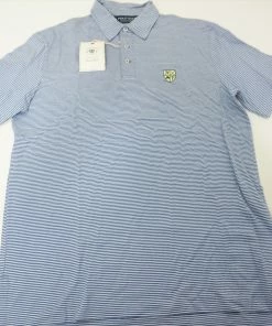 New Ralph Lauren Polo Golf Golf W/Logo Polo Mens Medium White/Blue 510A 00869368