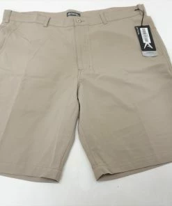 New Antigua Golf Ellis Short Shorts Mens Waist Size 40 W40 Khaki W/Logo 510A