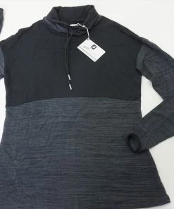 FootJoy Solid Pieced Funnel Collar Midlayer Pullover Womens Medium Black 511B