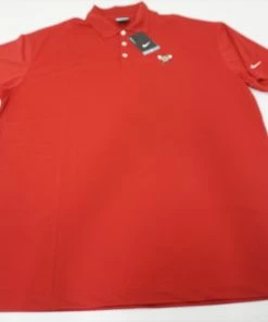 New Nike Golf Dri-Fit Polo Mens Size XL Red RegularW/Logo 522A 00873888