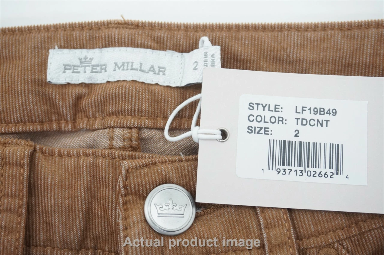 New Peter Millar Golf Cordoy Pants Womens Size 2 Khaki Regular 533A - Image 2