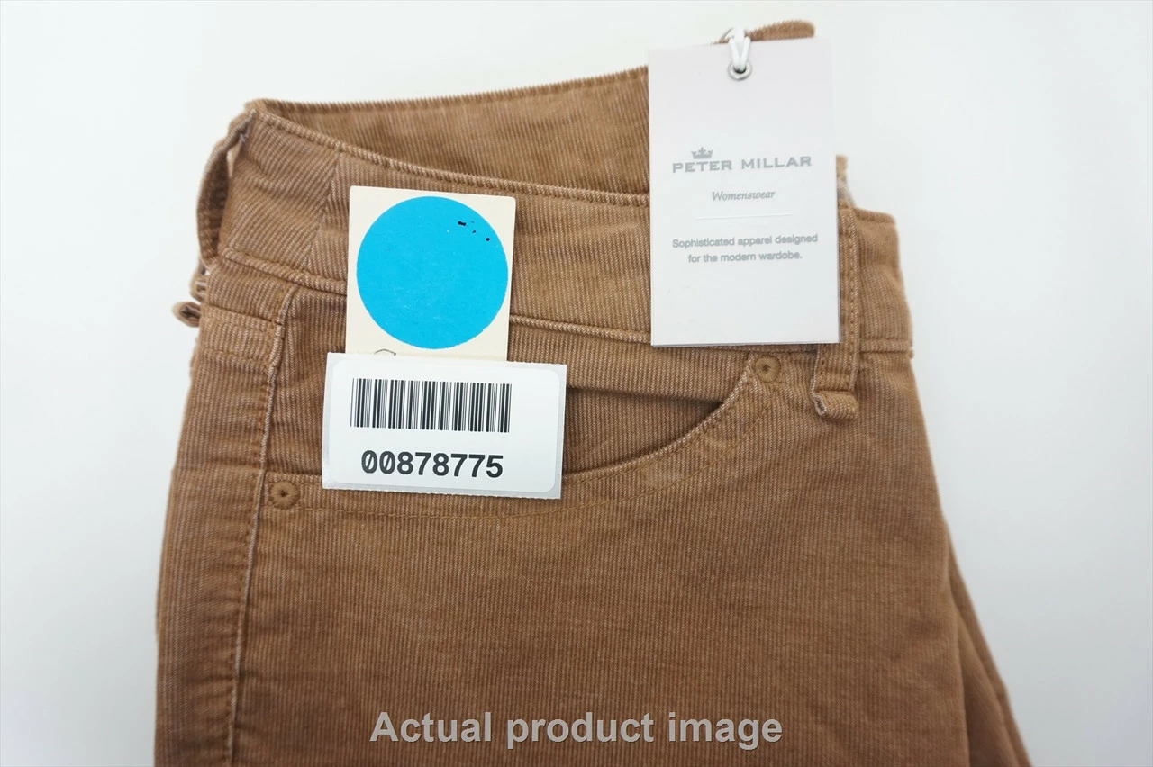 New Peter Millar Golf Cordoy Pants Womens Size 2 Khaki Regular 533A - Image 5