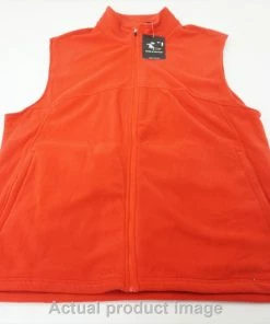 New Page & Tuttle Golf Full Zip Vest Mens Size Large Orange 534B 00878813