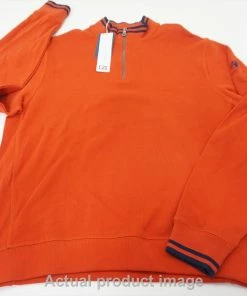 New Cutter & Buck Golf With Logo Pullover Mens Size Large Orange 534B 00878816