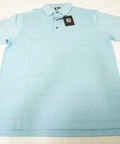 NEW FootJoy Lisle Space Dyed Self Collar Polo Mens Medium Light Blue 563A