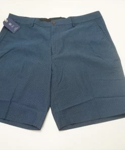 FootJoy 1857 Golf Woven Chambray Print Shorts Mens Size W40 Navy/Wedgewood 583B