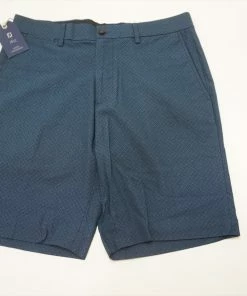 FootJoy 1857 Woven Chambray Print Shorts Mens Size 34 W34 Navy/Wedgewood 587A