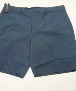 FootJoy 1857 Woven Chambray Print Shorts Mens Size 40 W40 Navy/Wedgewood 587A