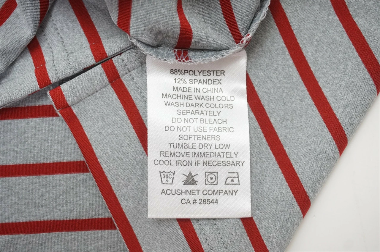 New FootJoy Golf Nautical Stripe Clear Pocket Polo Mens Large Grey/Merlot 600A - Image 4