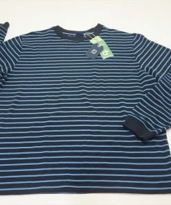 FootJoy Lifestyle Drirelease Flece Striped Cewnwck Sweater Mens Large Navy 609B