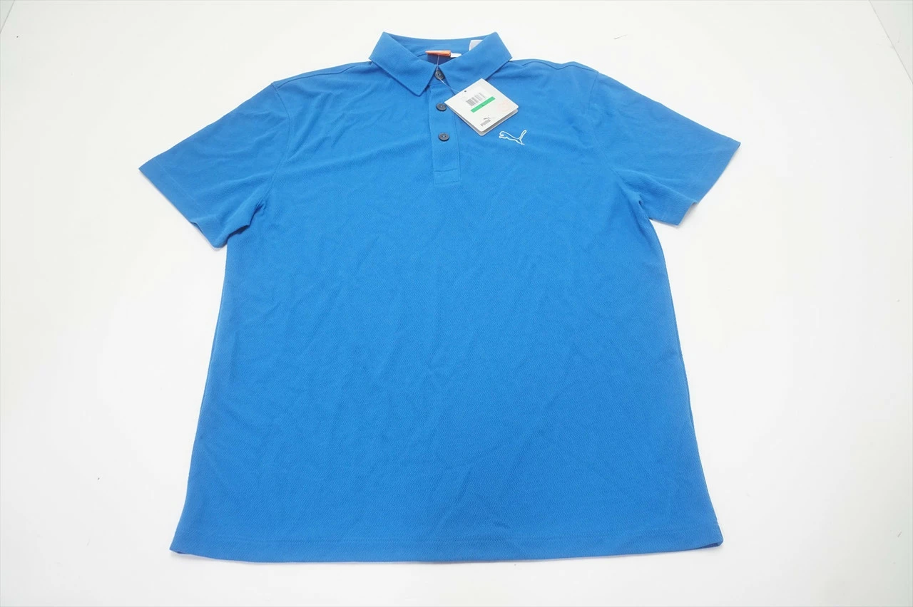 NEW Puma Golf Tech Jr Polo Boys Size Large Strong Blue Regular 631A 00933196