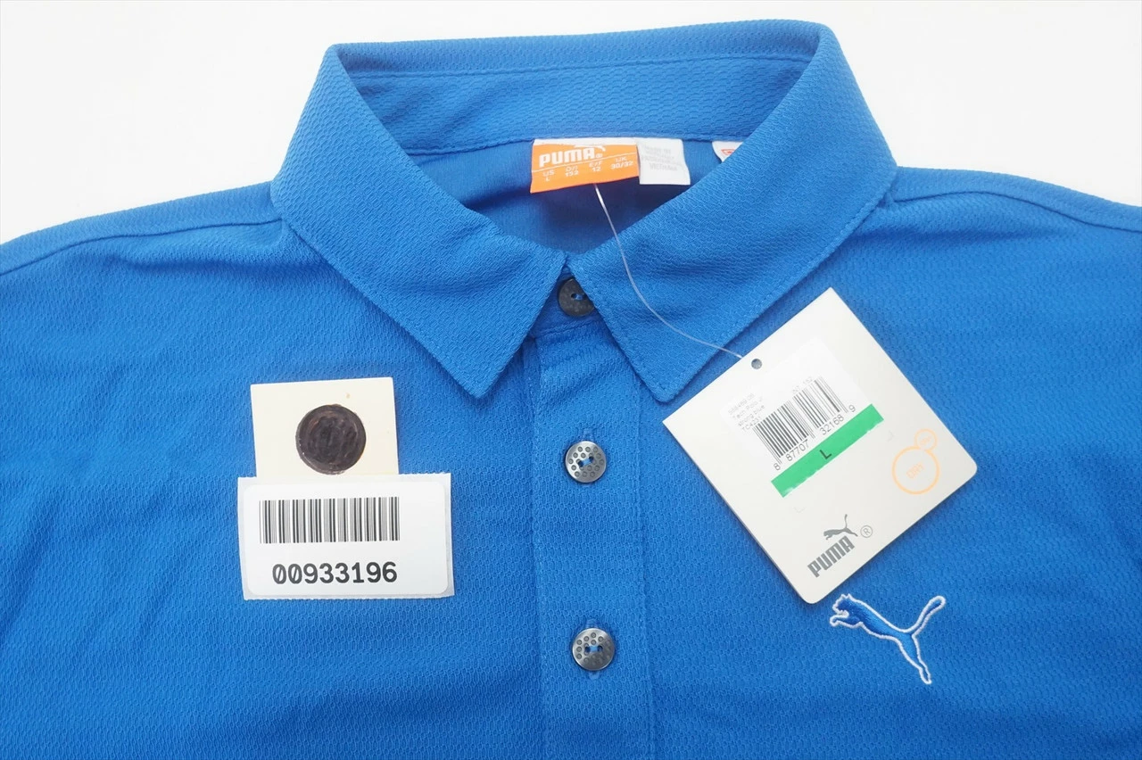 NEW Puma Golf Tech Jr Polo Boys Size Large Strong Blue Regular 631A 00933196 - Image 5