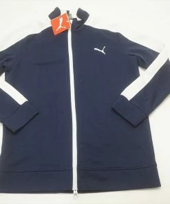 NEW Puma Golf Heritage Track Jr Jacket Boys Size Large 11-12Y Peacoat 632A