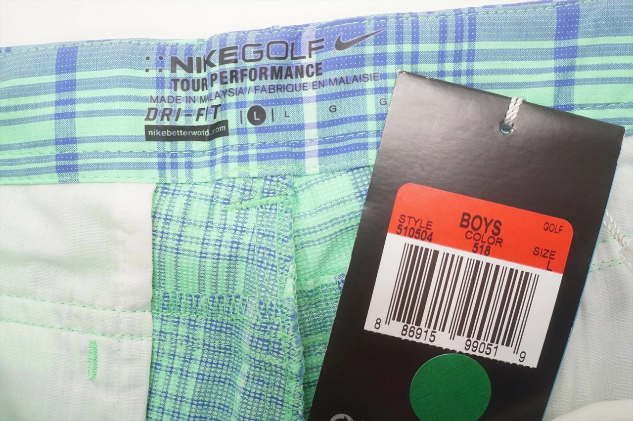 NEW Nike Golf Dri-Fit Shorts Boys Size Large Green/Blue Regular 635B 00934776 - Image 2