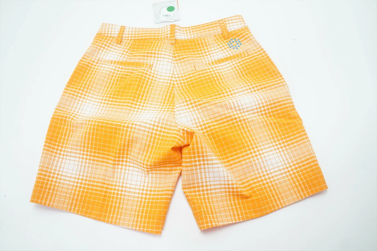 Puma Golf Ombre Plaid Bermuda Juniors Shorts Boys Size Large White/Orange 635B - Image 3