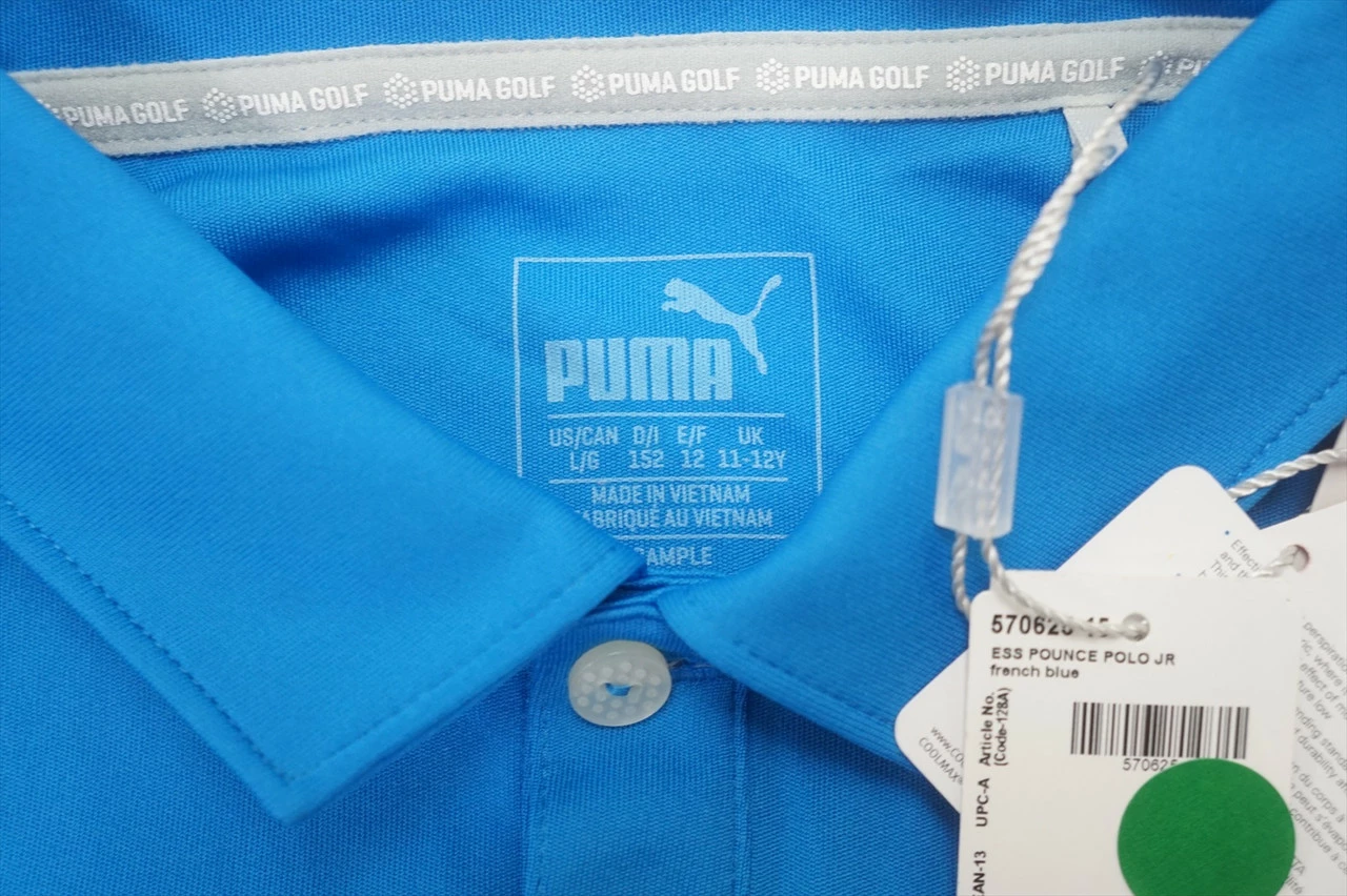NEW Puma Golf Ess Pounce Jr Polo Boys Size Large 11-12Y French Blue 637B 935438 - Image 2
