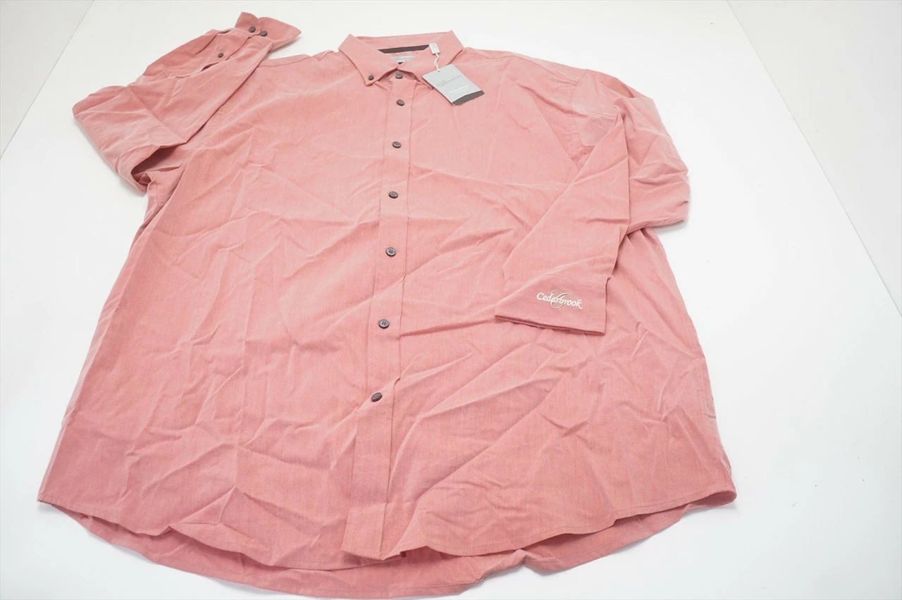 NEW Greg Norman Golf With Logo Button Down Mens Size XXL Pink 640B 00936159