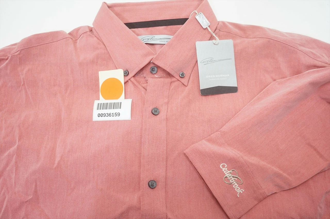 NEW Greg Norman Golf With Logo Button Down Mens Size XXL Pink 640B 00936159 - Image 5