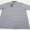 FootJoy Lisle 2 Color Stripe Polo Mens Size Large Lavender/Black 652A 941819