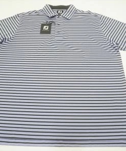 FootJoy Lisle 2 Color Stripe Polo Mens Size Large Lavender/Black 652A 941819