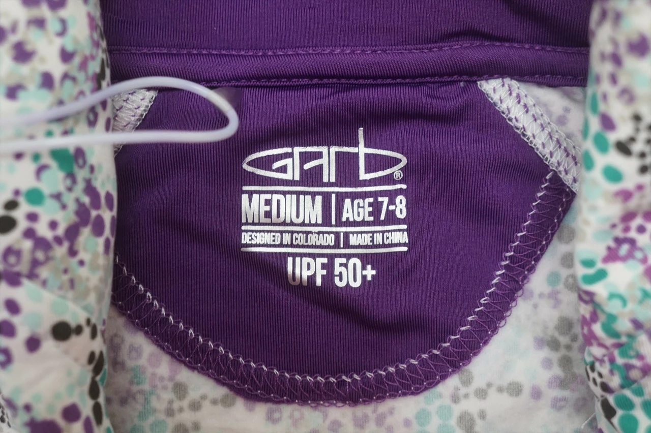 Garb 1/4 Zip Pullover Girls Medium 7-8Y White/Violet W/Logo 655A 942971 - Image 2