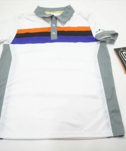 PRODIGYGOLFER New Prodigy Er Classic Polo Boys Size Medium White/Grey/Black 656B 00944767