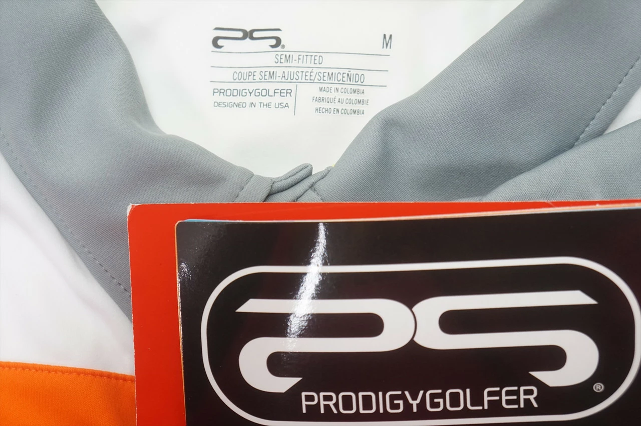 PRODIGYGOLFER New Prodigy Er Classic Polo Boys Size Medium White/Grey/Black 656B 00944767 - Image 2
