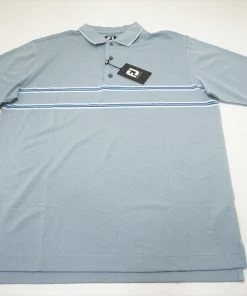 NEW FootJoy DBL BND LSL KNT Clear Polo Mens Size Large HTR DV GRY 663B 00952484