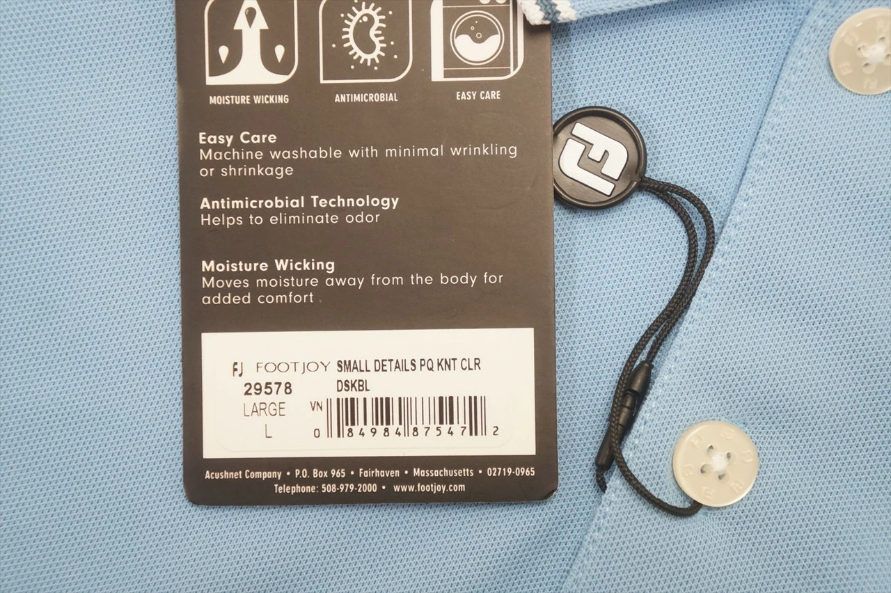 NEW FootJoy Small Details PQE KNT CLR Polo Mens Size Large DSKBL 663B 00952506 - Image 2