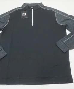 FootJoy Golf Tonal Heather Mid-Layer Pullover Mens Size Small Black 667C 955210