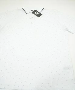 FootJoy Push Play Print Lisle Polo Mens Large White / Lavender 674A 959391