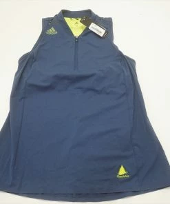 NEW Adidas Sleeveless Polo Womens Size Medium Tech Indigo W/Logo 681B 00963627
