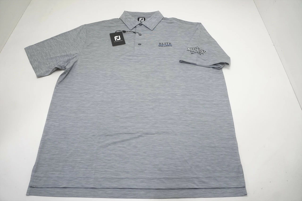 NEW FootJoy Golf Space Dye Lisle Self Polo Mens Size XL Grey W/Logo 682A 963873