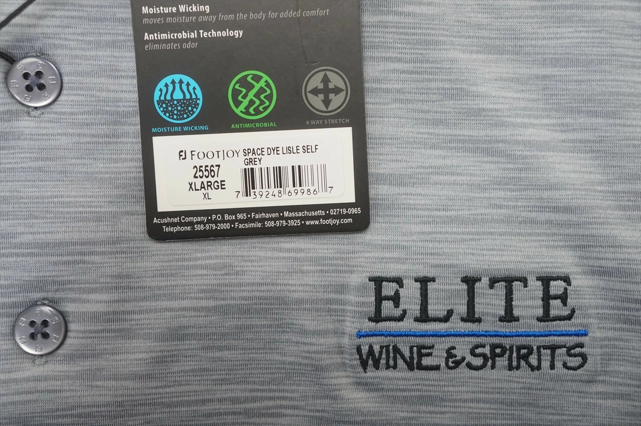 NEW FootJoy Golf Space Dye Lisle Self Polo Mens Size XL Grey W/Logo 682A 963873 - Image 2