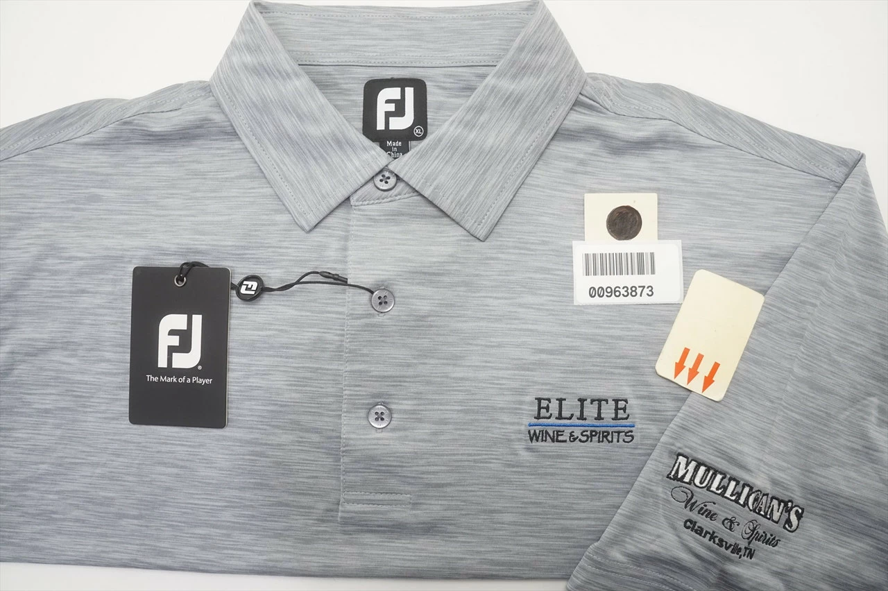 NEW FootJoy Golf Space Dye Lisle Self Polo Mens Size XL Grey W/Logo 682A 963873 - Image 5