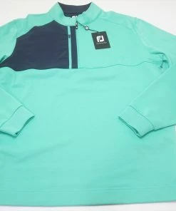 FootJoy Pique Sport Mid-Layer Pullover Mens Large Spearmint W/Logo 683A 963890
