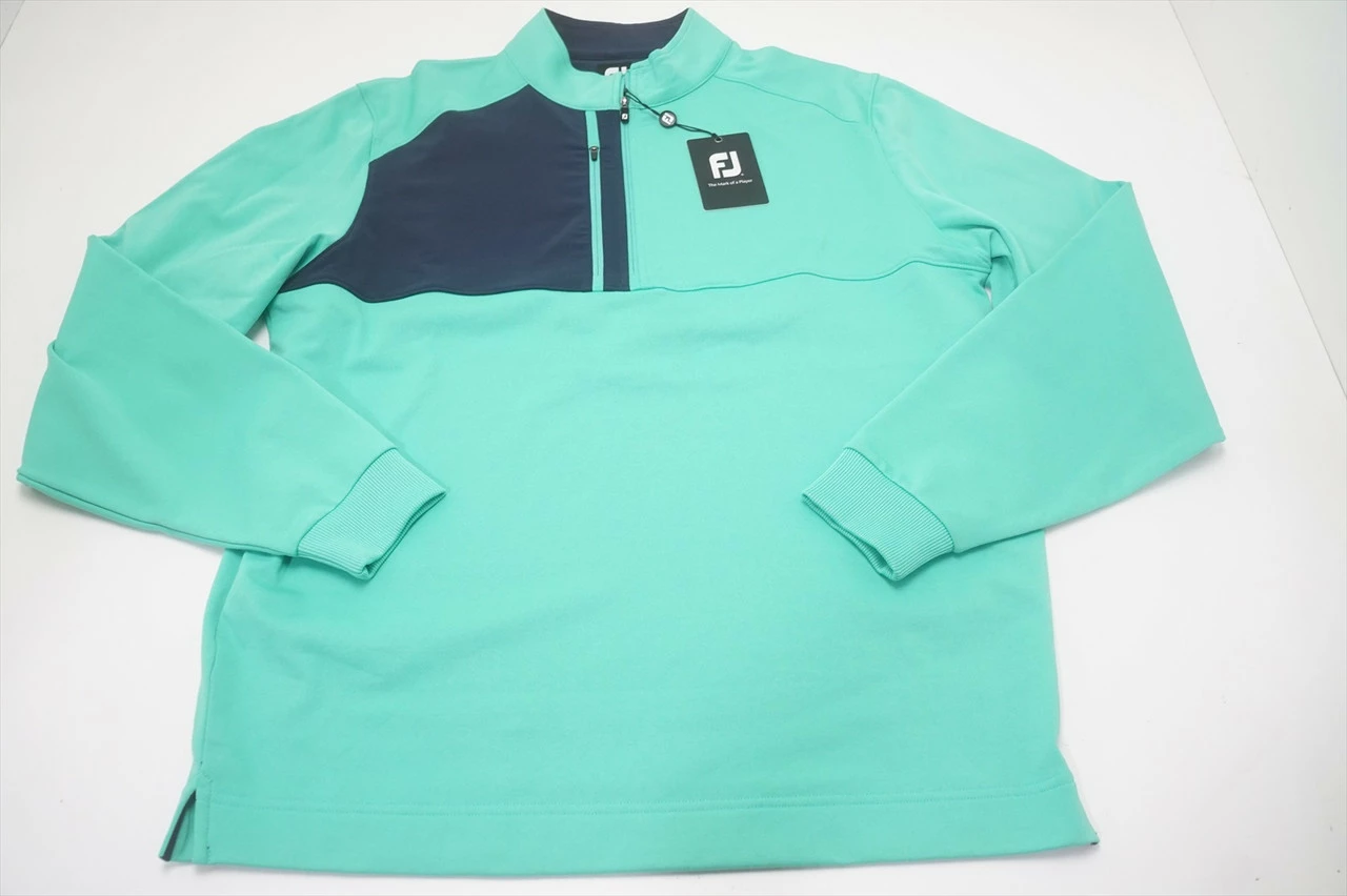 FootJoy Pique Sport Mid-Layer Pullover Mens Large Spearmint W/Logo 683A 963890