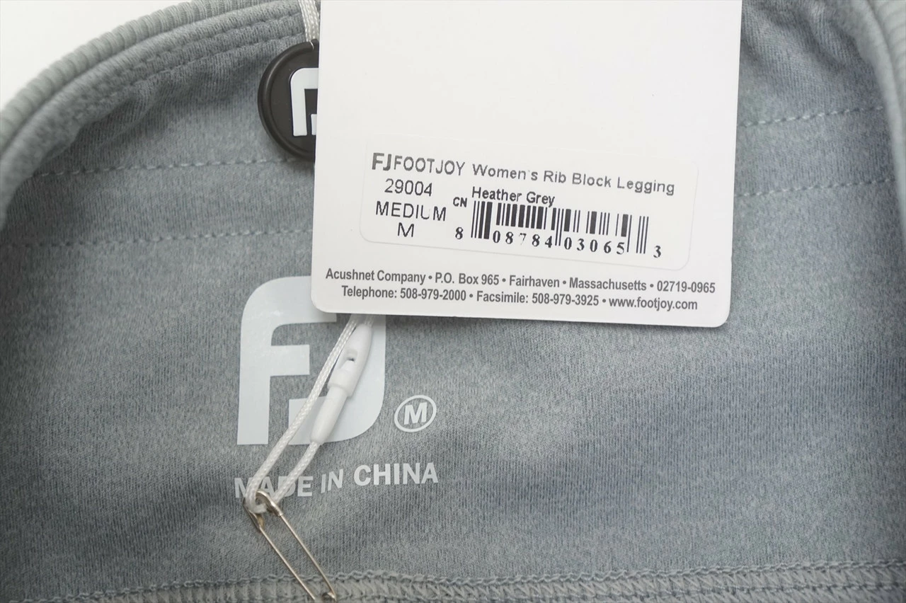 FootJoy Ankle Length Rib Block Leggings Legging Womens Medium Grey 684A 965127 - Image 2