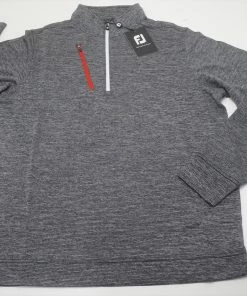 FootJoy Double Layer Mid Layer Long Sleeve Pullover Mens Small Black/Red 685B