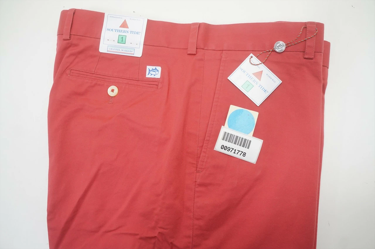 NEW Southern Tide Golf Flat Front Pants Mens Size 40 32 Sailor Red 695A 00971778 - Image 5