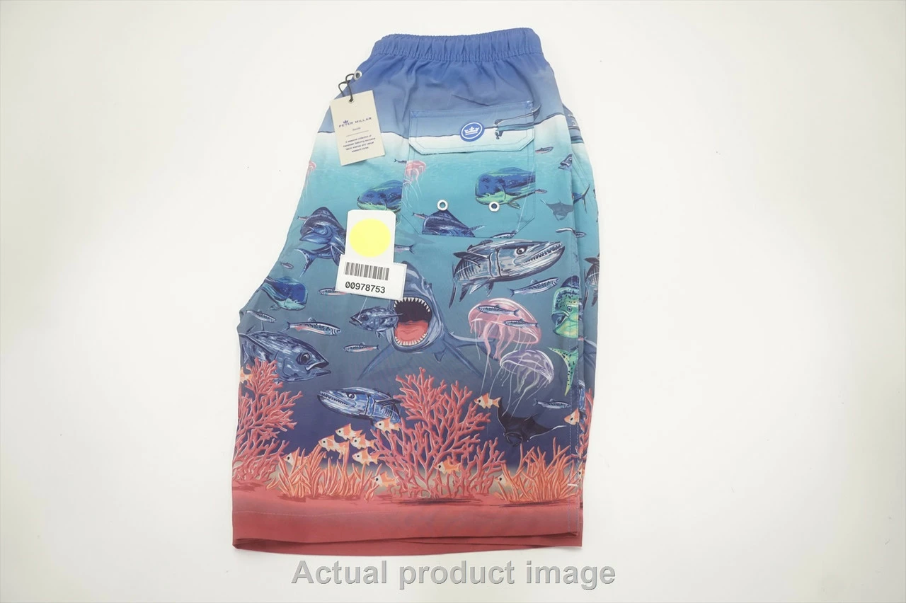 NEW Peter Millar Ocean Traffic Short Swim Mens Medium ISLAND BLUE 701D 00978753 - Image 5
