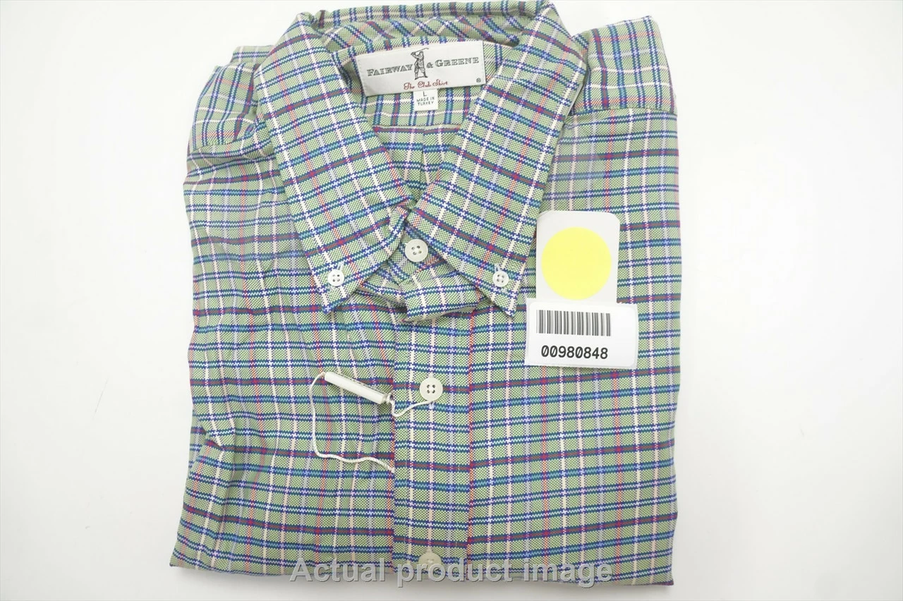 NEW Fairway & Greene Golf Classic Button Down Mens Size Large Green 705A 980848 - Image 5