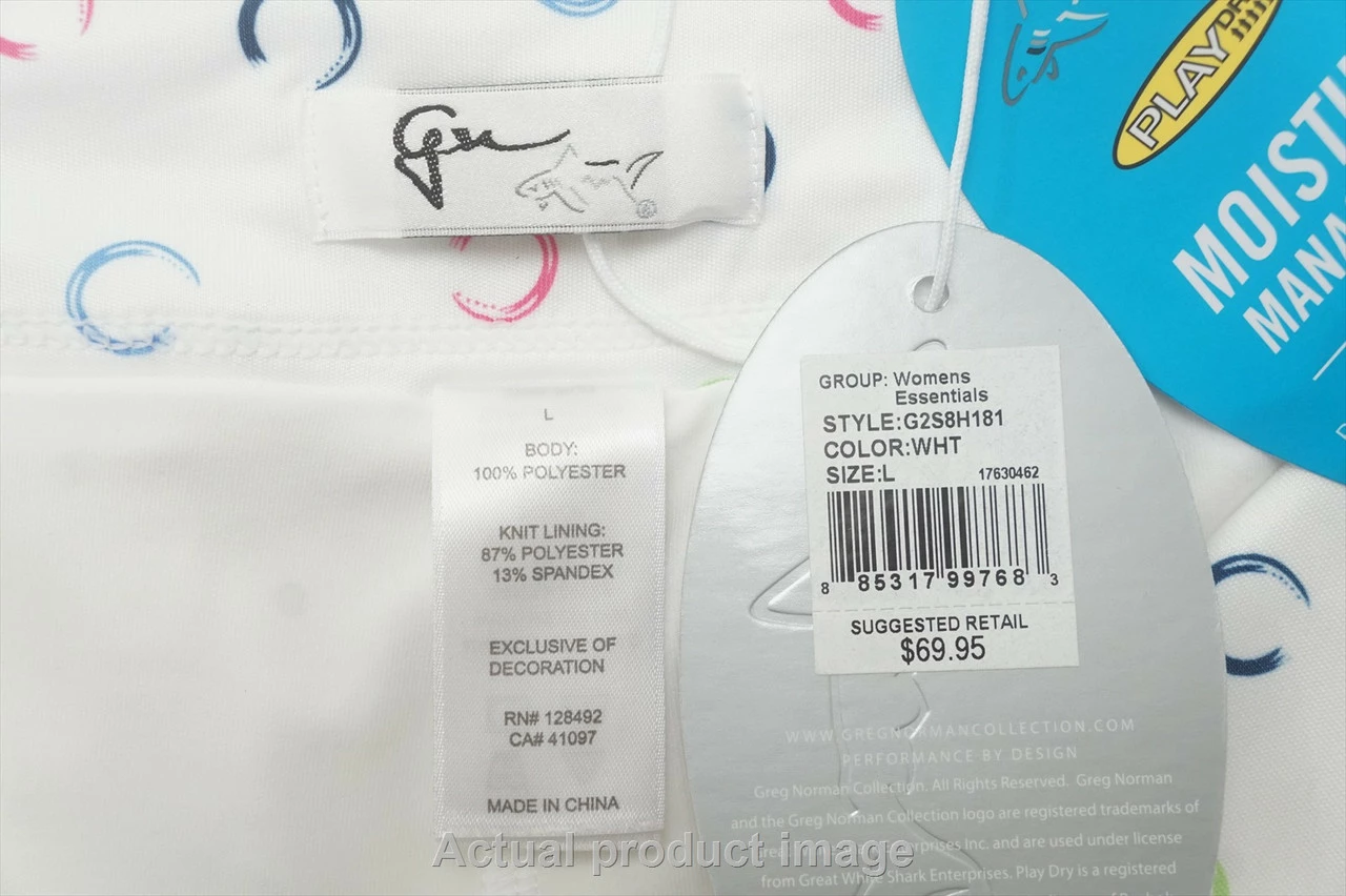 NEW Greg Norman Golf Mezza Pull On Skort Womens Size Large White 709C 00983193 - Image 2