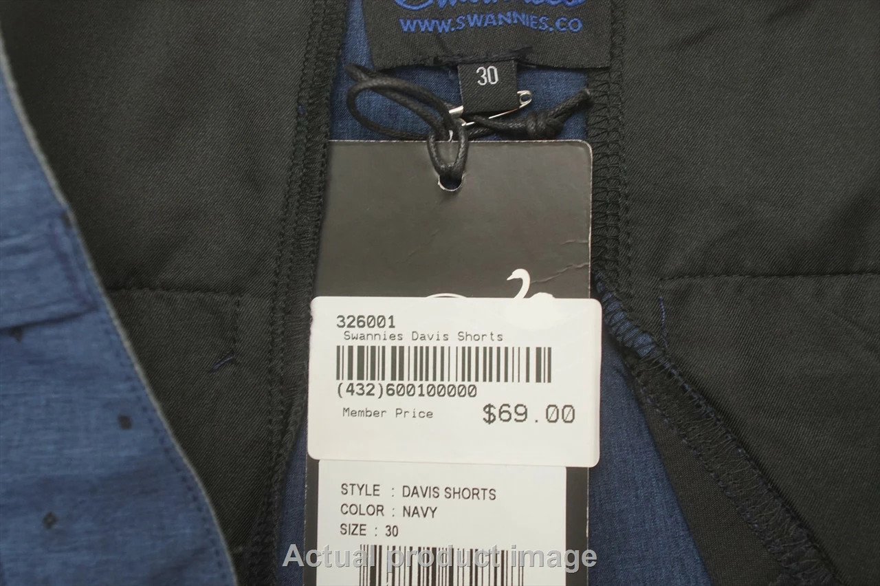 NEW Swannies Golf Davis Shorts Mens Size 30 Navy Regular 710B 00983230 - Image 2